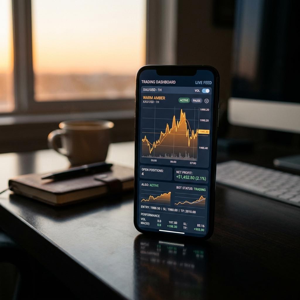 Finarvex cryptocurrency trading dashboard on mobile device